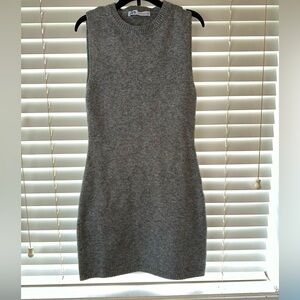 EUC ZARA Gray Sleeveless Sweater Dress (form fitting) Size Small